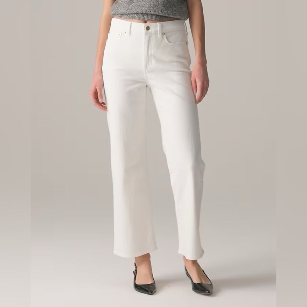 NWT J CREW Slim-wide jean in white size 35 - Picture 3 of 10